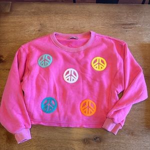 Cute pink peace sign sweater